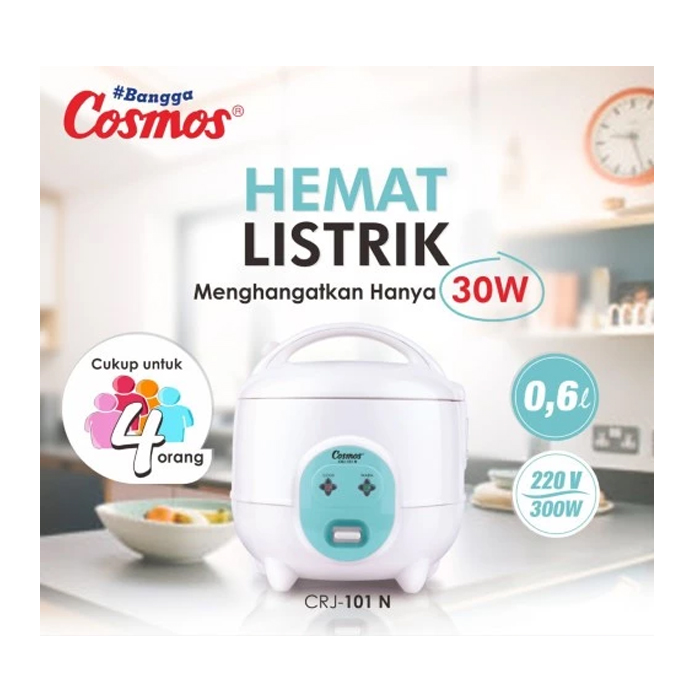 Cosmos Rice Cooker 0.6 Liter CRJ101N - Biru 